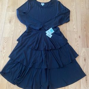LuLaRoe 2XL Solid Black Georgia Dress 121